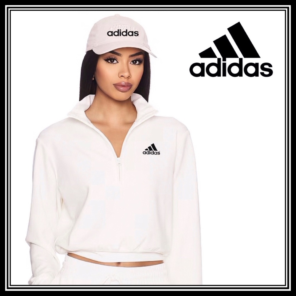 Adidas Women's Crop Top Lightweight Half-zip Pullover Sweatshirt Size (XS) NEW